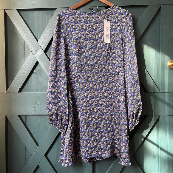 RHODE Bonnie floral-print satin dress 🤩 NWT - Picture 4 of 6
